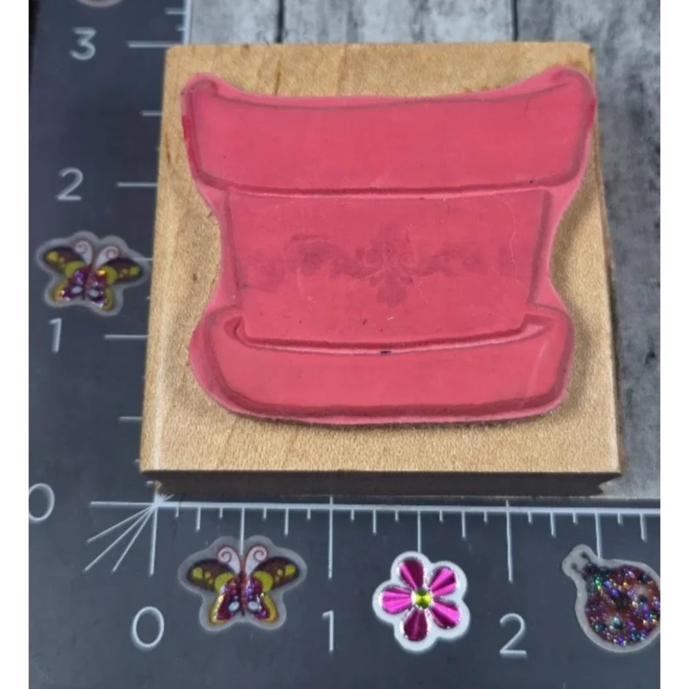 Artistic Stamp Clay Pot Planter Flower 159 1994 Rubber Stamp Wood #C15